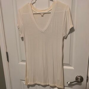 Women's V-Neck Cream Top